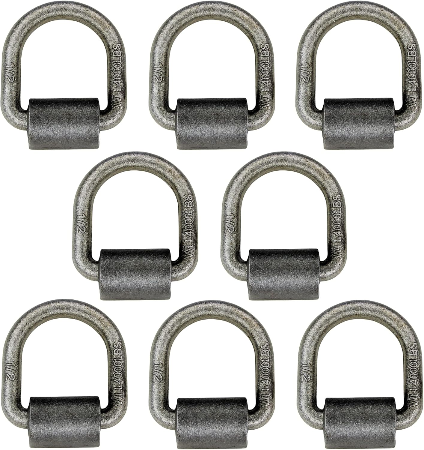 WorldPac (Pack of 8) 1/2-inch, 4,000lbs Working Load Limit Capacity Weld-on Flip D-Ring Anchor with Welding Clip