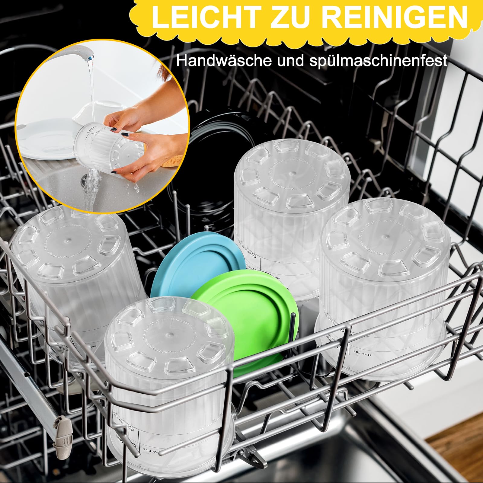 4 Contenitori BYKITCHEN Per Gelatiera Ninja CREAMI Deluxe NC501EU