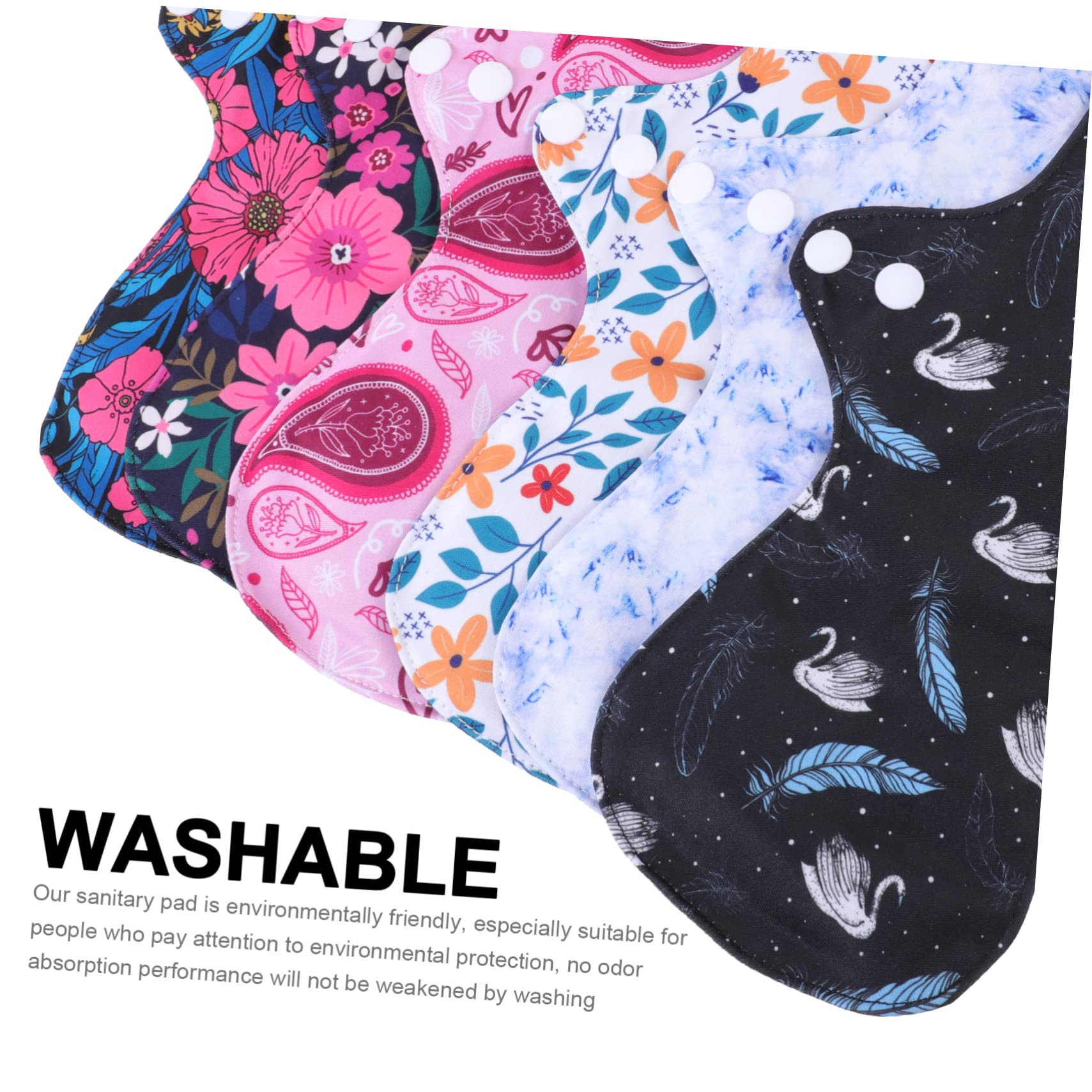 Beaupretty 6 Compresas Reutilizables para Adultos y Material Pul Transpirable Alta Capacidad de Absorción Color Aleatorio Ideales para Uso al Aire Libre y Viajes