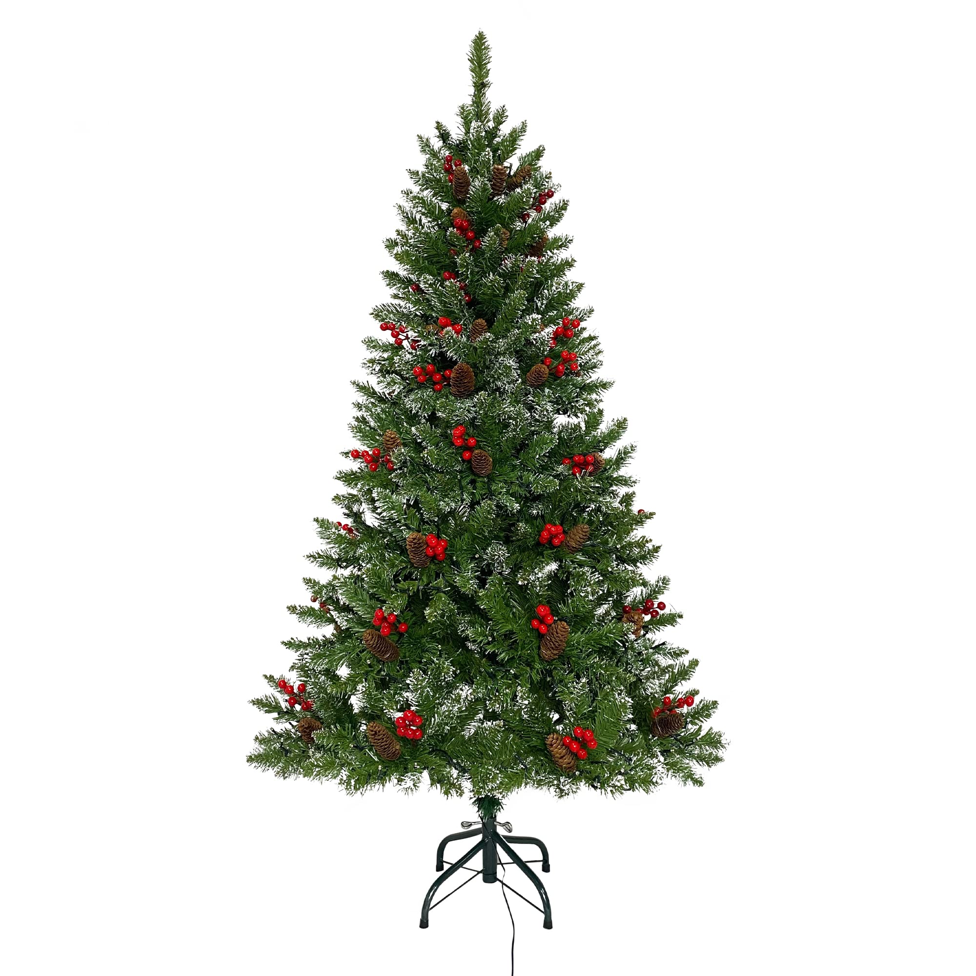 Amazon.co.jp: クリスマスツリー LEDライト付き 赤い実 松ぼっくり 