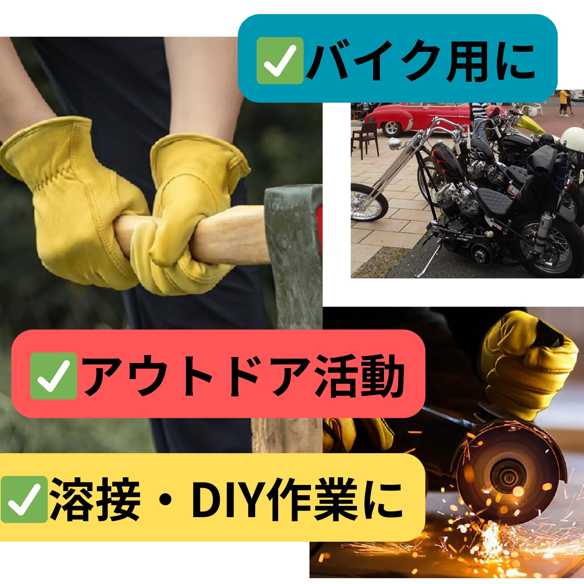 Amazon.co.jp: 洗える鹿革 レザー バイクグローブ 手袋 ツーリング