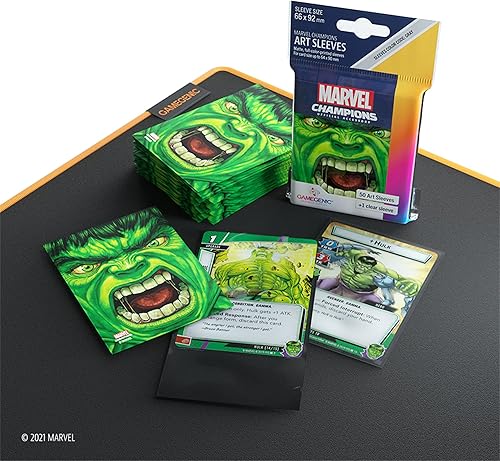 Miniatura 4 de Marvel Champions The Card Game - Fundas oficiales de Hulk Art - Paquete de 50 fundas artísticas y 1 funda transparente - Soporte para juegos de