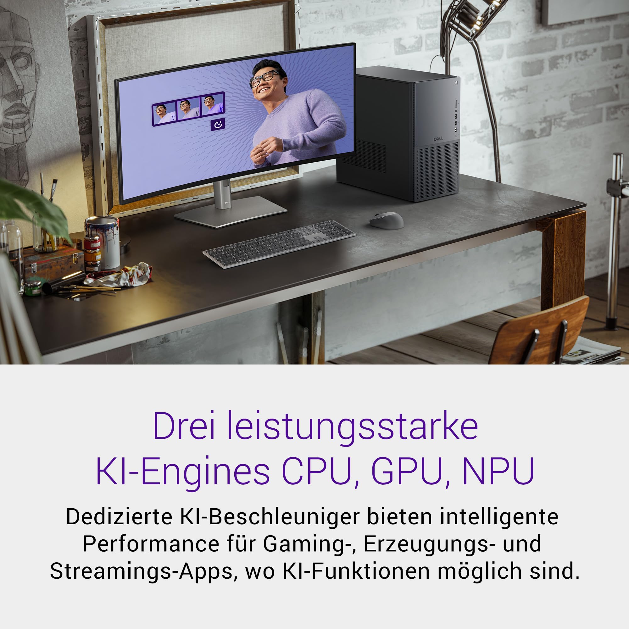 Dell Tower Plus EBT2250 Desktop-PC - Intel Core Ultra 7 Series 2, 16GB RAM, 1TB SSD, NVIDIA GeForce RTX 5060, Wi-Fi 7, HDMI, Thunderbolt 4, McAfee Business Protection 1 Jahr, Windows 11 Pro, Graphit
