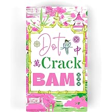 Mahjong Dot Crack Bam Guest Towels 24 Count 3-Ply Paper Hand Napkins, Pink & Green Bamboo Design Disposable Bathroom Napkins for Mahjong Nights, Parties & Game Day Entertaining
