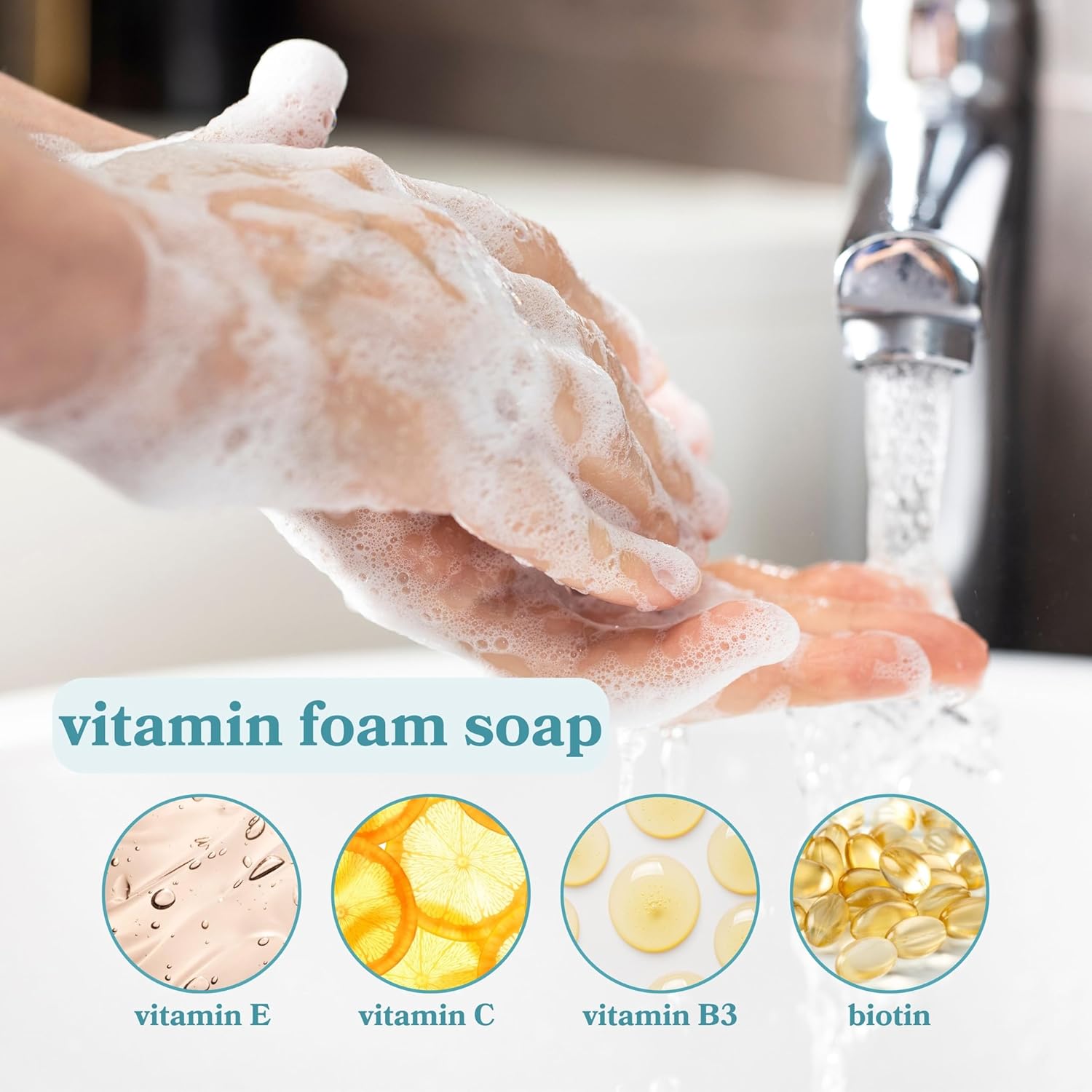 Foaming Hand Soap Refills, Half Gallon Hand Soap Foam Refill with Essential Oil Fragrance in Recycled Bottle, Citrus Handwash Refil Biodegradable+