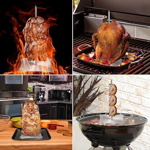 Miniatura 5 de Onlyfire - Brocheta de barbacoa brasileña, soporte vertical de acero inoxidable para carne al pastor, para parrilla de barbacoa, ideal para tacos al