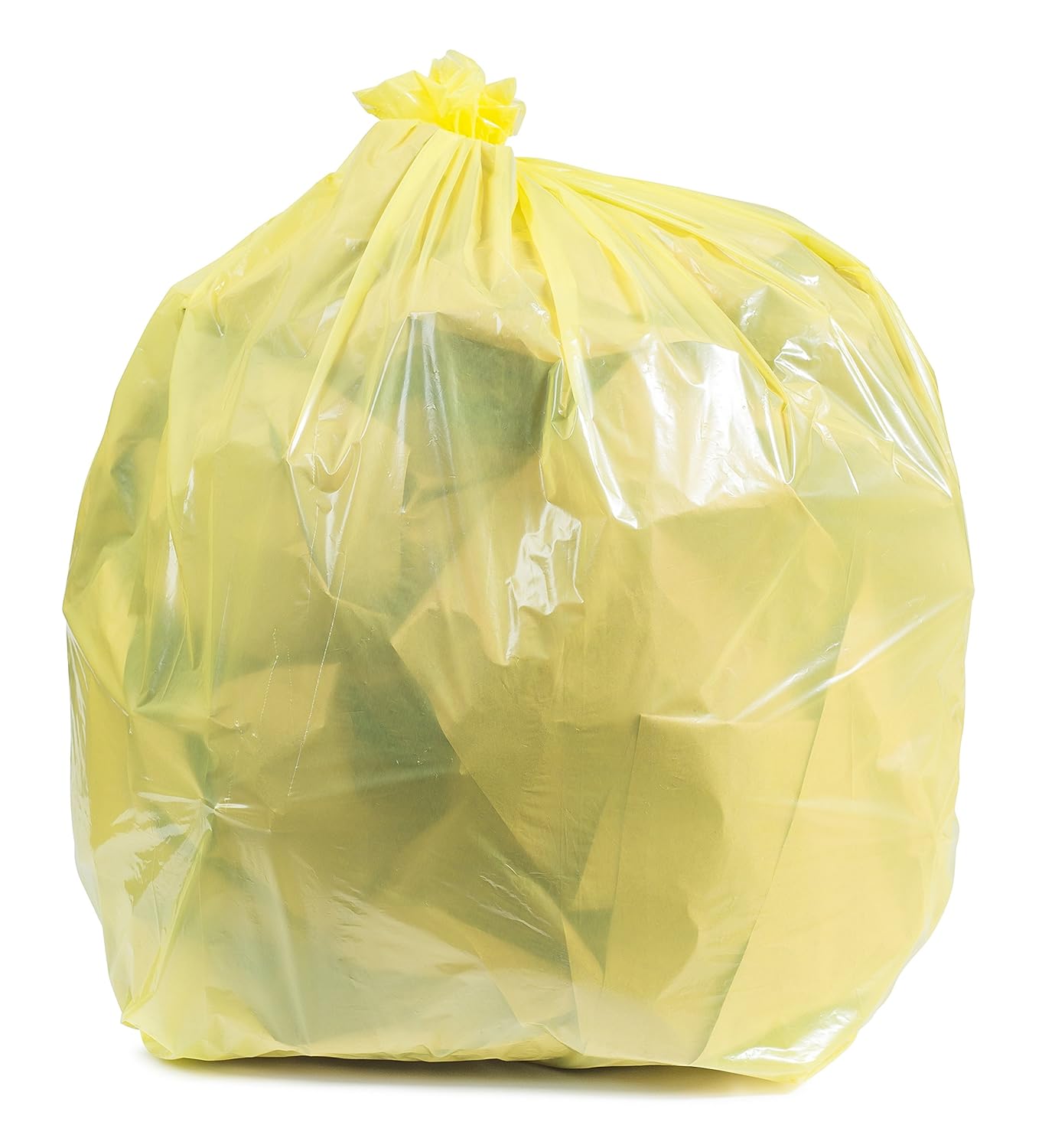 Plasticplace 64-65 Gallon Trash Can Liners for Toter │ 1.5 Mil │ Yellow Heavy Duty Garbage Bags │ 50” x 60” (50 Count) (W65LDYTL)