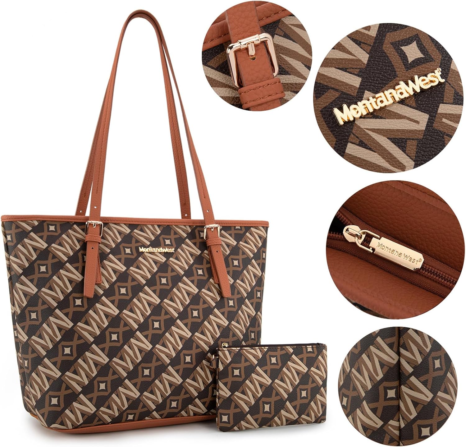 Montana West Tote Bags Vegan Leather Purses and Handbags for Women Top Handle Ladies Shoulder Bags - Image 7