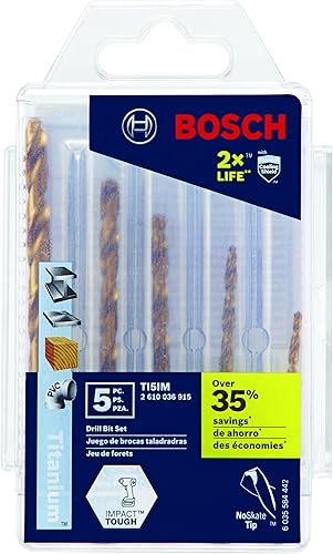 Miniatura 1 de 5 brocas de impacto Bosch de titanio y resistentes TI5IM