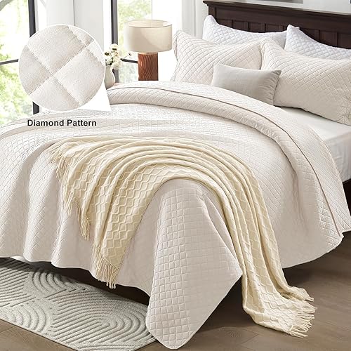 Vista 94 de SunStyle Home - Juego de colcha de cama de microfibra, ligero y suave, reversible, patrón de colcha, colchas para todas las estaciones. 01 - Verde