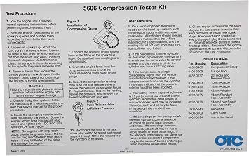 OTC 5606 Compression Tester Kit - Ideal Kit for Compression Testing on Gasoline Engines, Including Domestic/Import Cars, Trucks, Suvs, and Vans, Motorcycles, ATVs/UTVs, Watercraft, and Small Engine