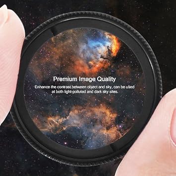 Astromania Telescope UHC Filter 1.25 Inch, Telescope Filter Improve Image Contrast Reduce Light Pollution, Telescope Accessories Nebula Filter for Superb Views of Orion Swan and Other Extended Nebulae