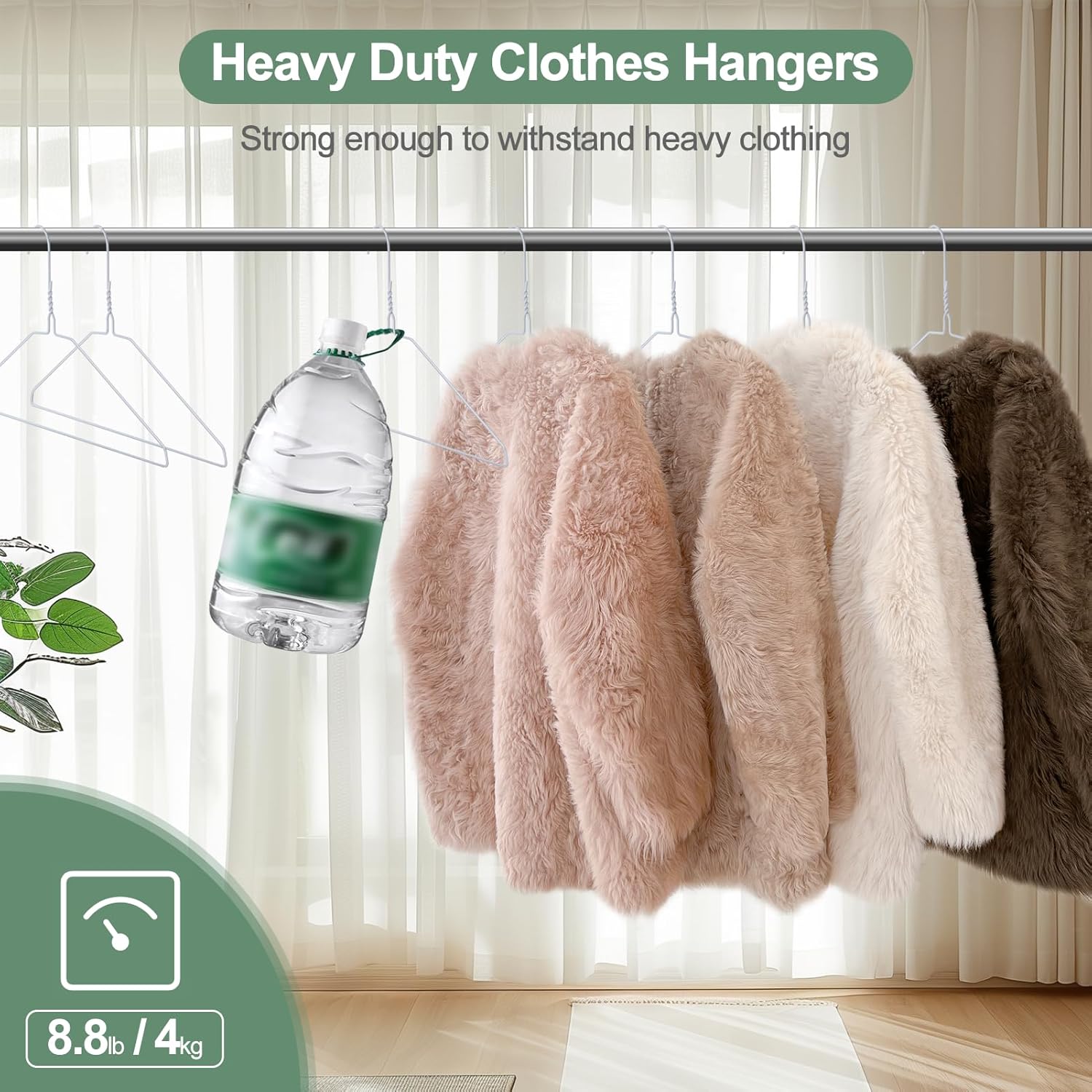 Wire Metal Hangers Bulk 100 Pack, Clothes Hangers Heavy Duty for Coats, Suits, Shirts, Pants, Skirts, Space Saving, Non Slip, Ultra Thin, 16 Inch, White