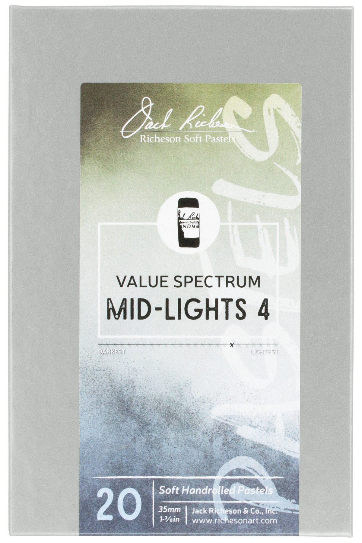 Jack Richeson Hand gerollt Weiche Pastellkreiden Spectrum: mid-lights 4, 20-teilig