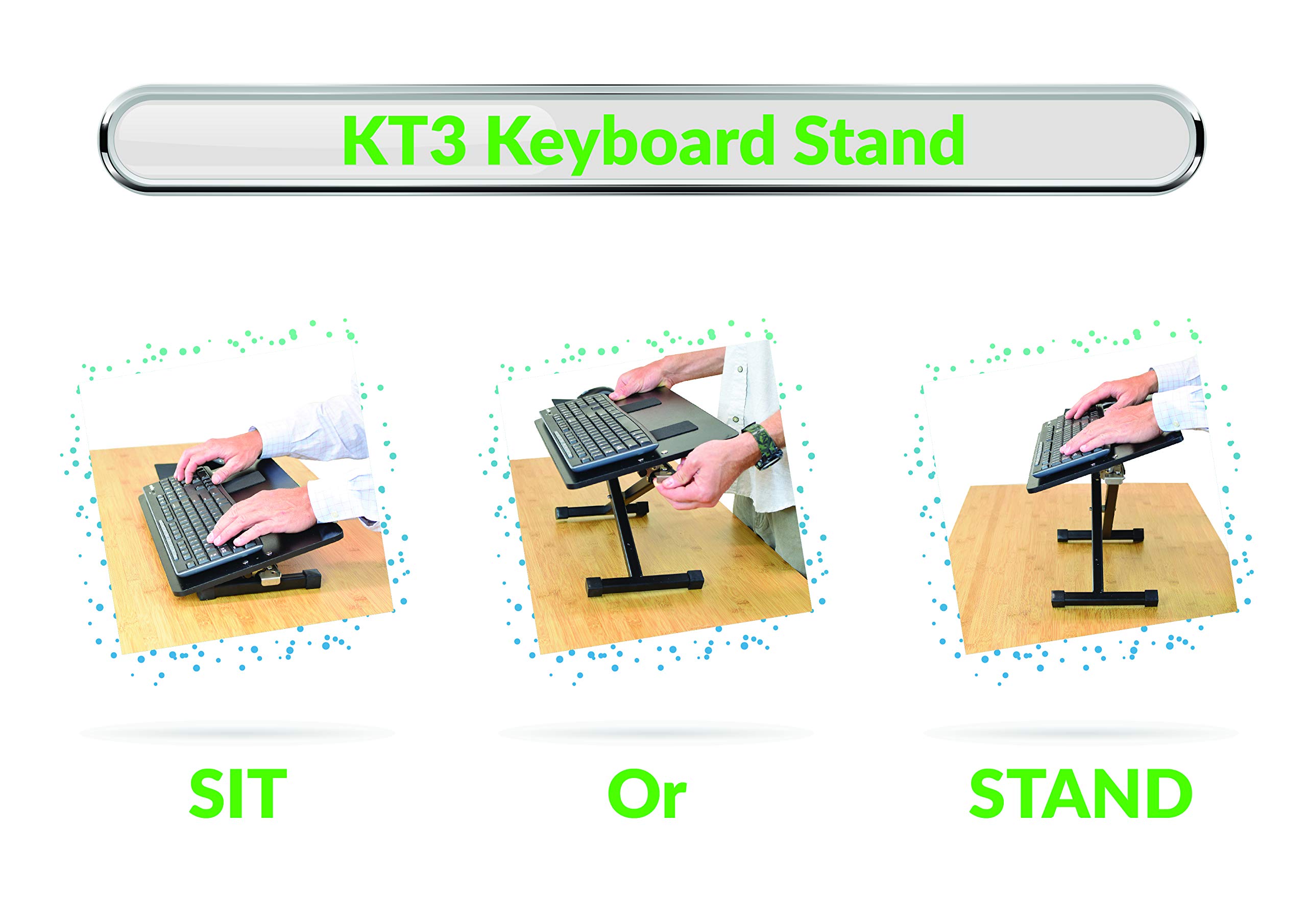 KT3 Ergonomic Adjustable Height & Negative Tilt Computer Keyboard and