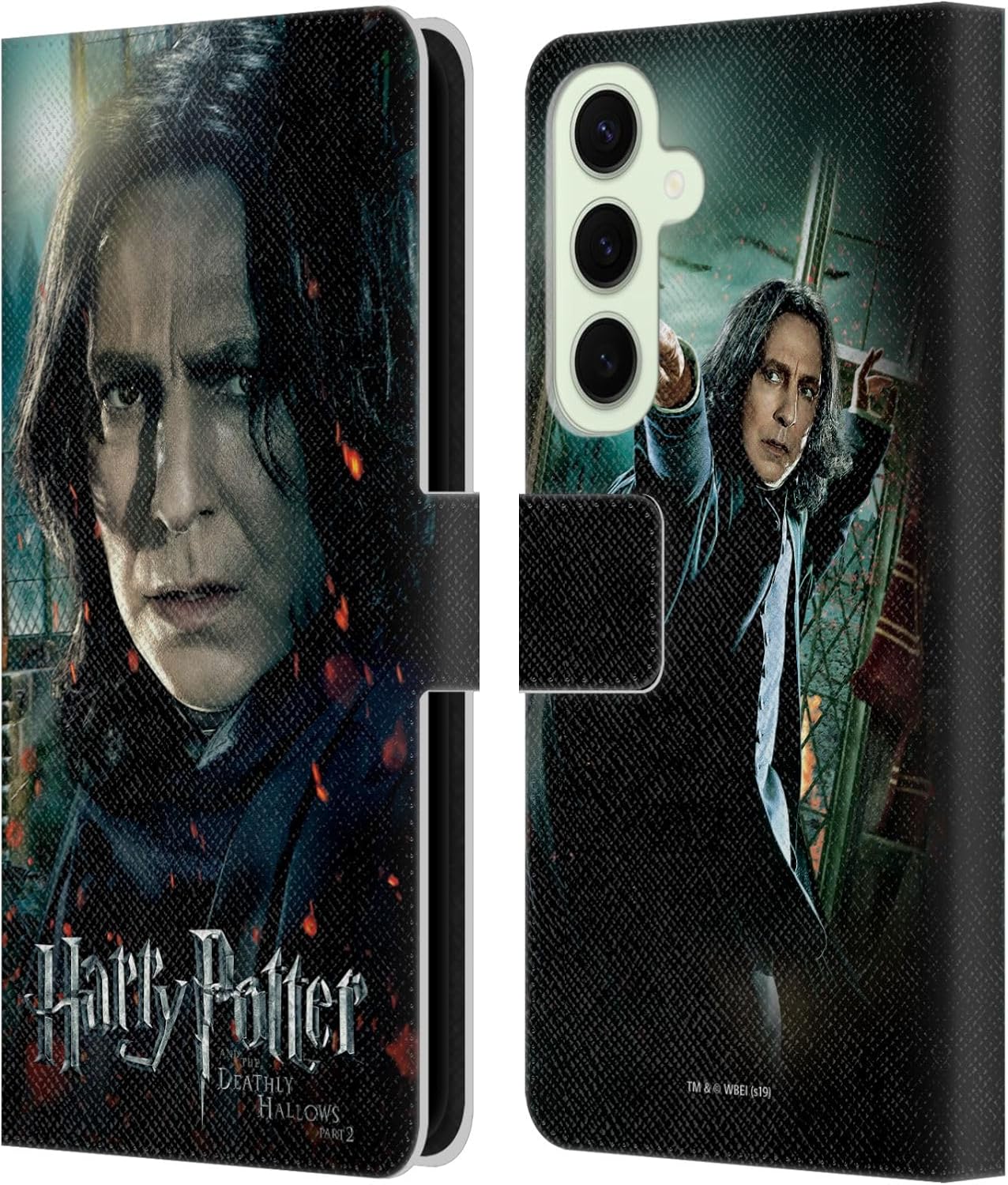 Head Case Designs Officially Licensed Harry Potter Severus Snape Deathly Hallows VIII Leather Wallet Case Compatible with Samsung Galaxy S25+