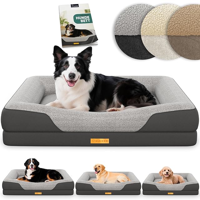 ELONEO Cama ortopédica para Perro Perros de tamaño Mediano