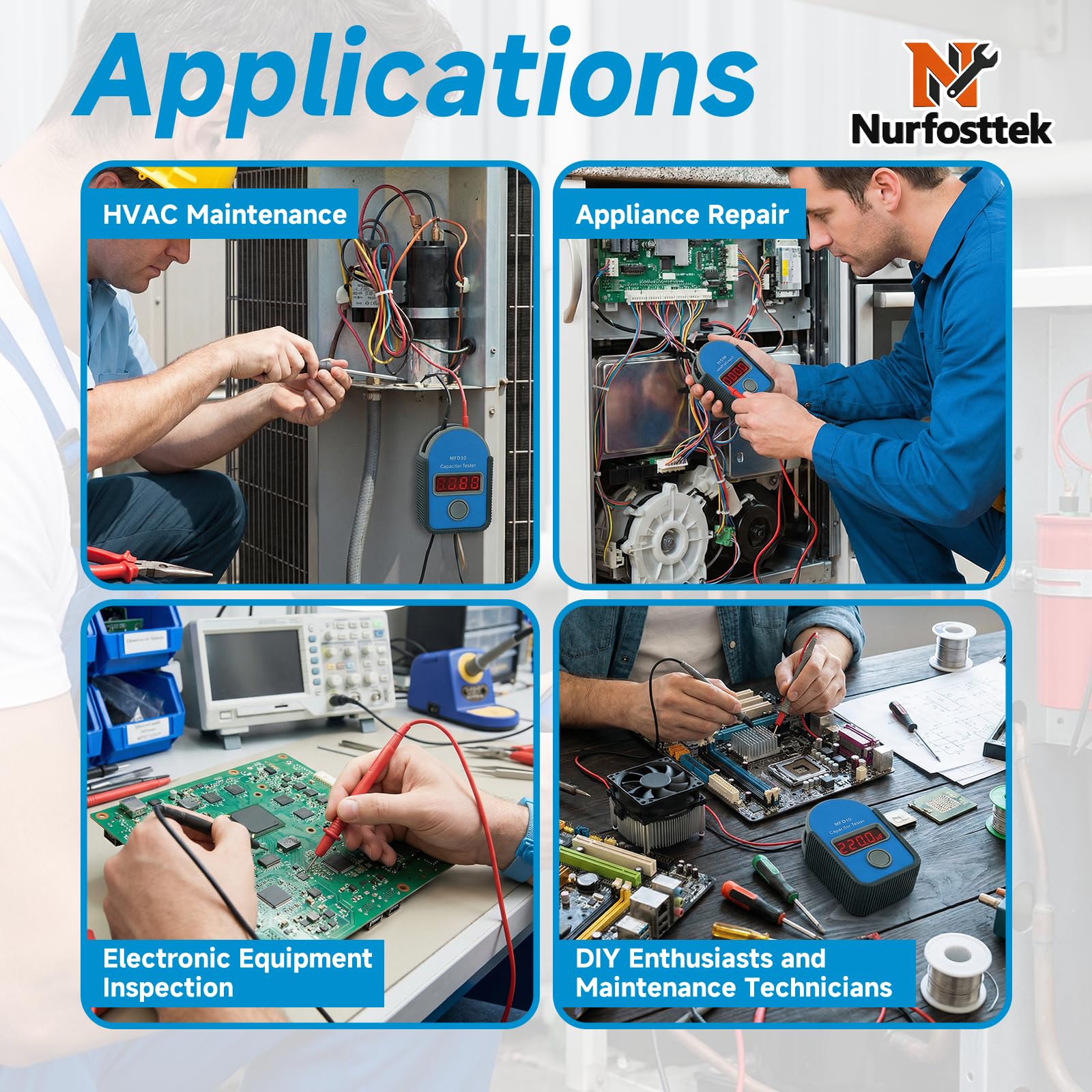 Digital Capacitor Tester - Measure 0.001-9999 μF -5