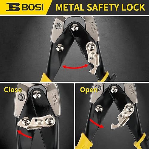 Miniatura 12 de Tijeras de hojalata de aviación de 10 pulgadas, corte derecho, cortador de chapa de alta resistencia, tijeras de corte de chapa de metal de acero al