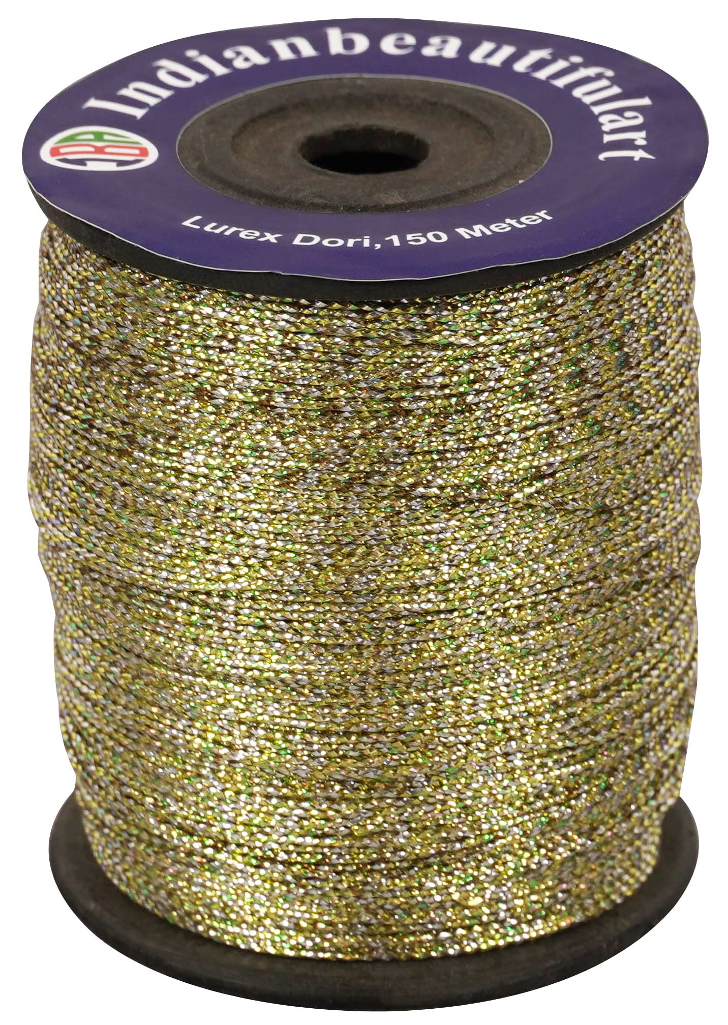 IBA Indianbeautifulart Lurex Dori Thread Embroidery Dori 1mm Metallic Light Green Cord 150 Meter Spool Pack Of 1 Metallic Tinsel Cord Rope