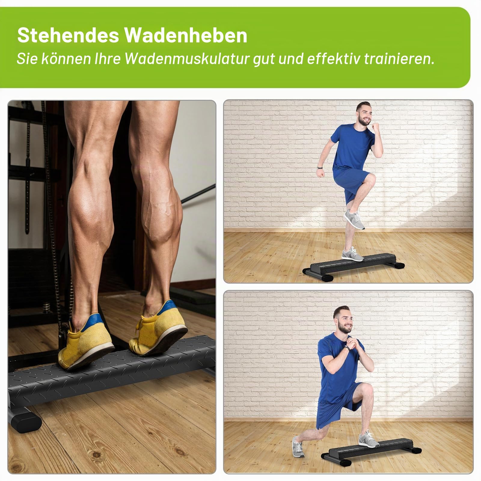 Kipika Vielseitige Wadenhebestange - Robuste Stahl-Steh-Wadenhebemaschine für das Fitnessstudio zu Hause, rutschfestes Design - Perfekt für Wadenheben, Kniebeugen, Fußdehnungen und Dip-Übungen