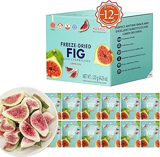 ONETANG Freeze-Dried Fruit Fig Chips, 12 Pack Single-Serve Pack, Non GMO, Kosher, No Add Sugar, Gluten free, Vegan, Holiday Gifts, Healthy Snack 0.35 Ounce