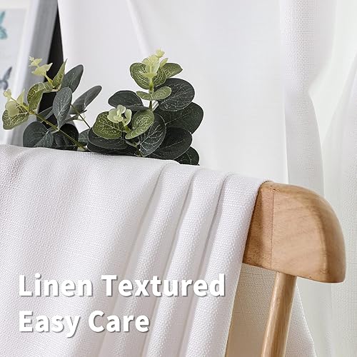 Miniatura 2 de BGment Cortinas de lino de 120 pulgadas de largo, cortinas de longitud hasta el suelo, 2 paneles de arpillera, cortinas de ventana extra largas para