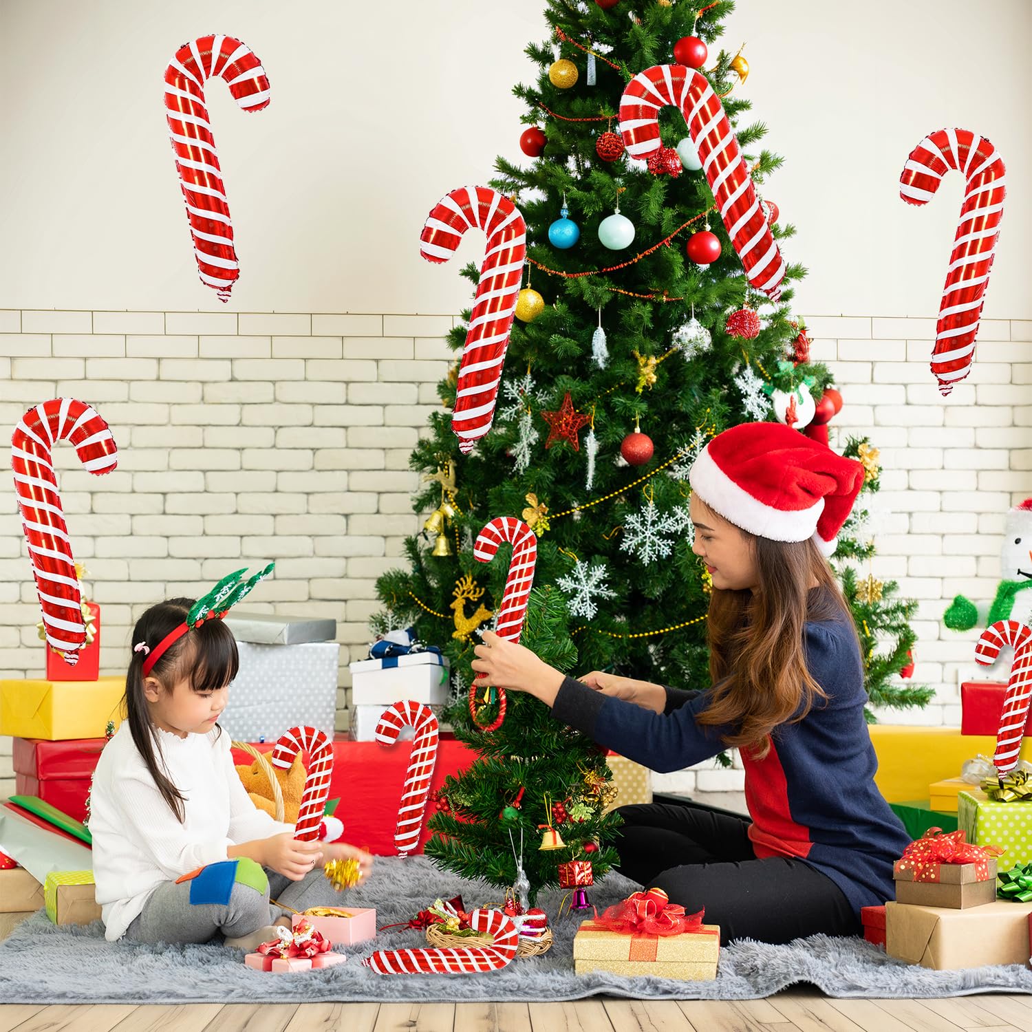 Kersthanger lolly klei | Rood-wit-groen | Handgemaakt | It's all about