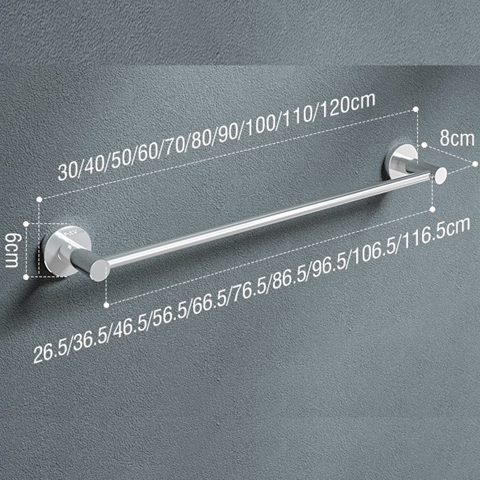 Nowoczesny wieszak na ręczniki do montażu na ścianie, 50 cm SUS304 inless stalowy uchwyt do łazienki i kuchni, polerowany srebrny, długość regulowana 30 cm-120 cm, wieszak na ręczniki
