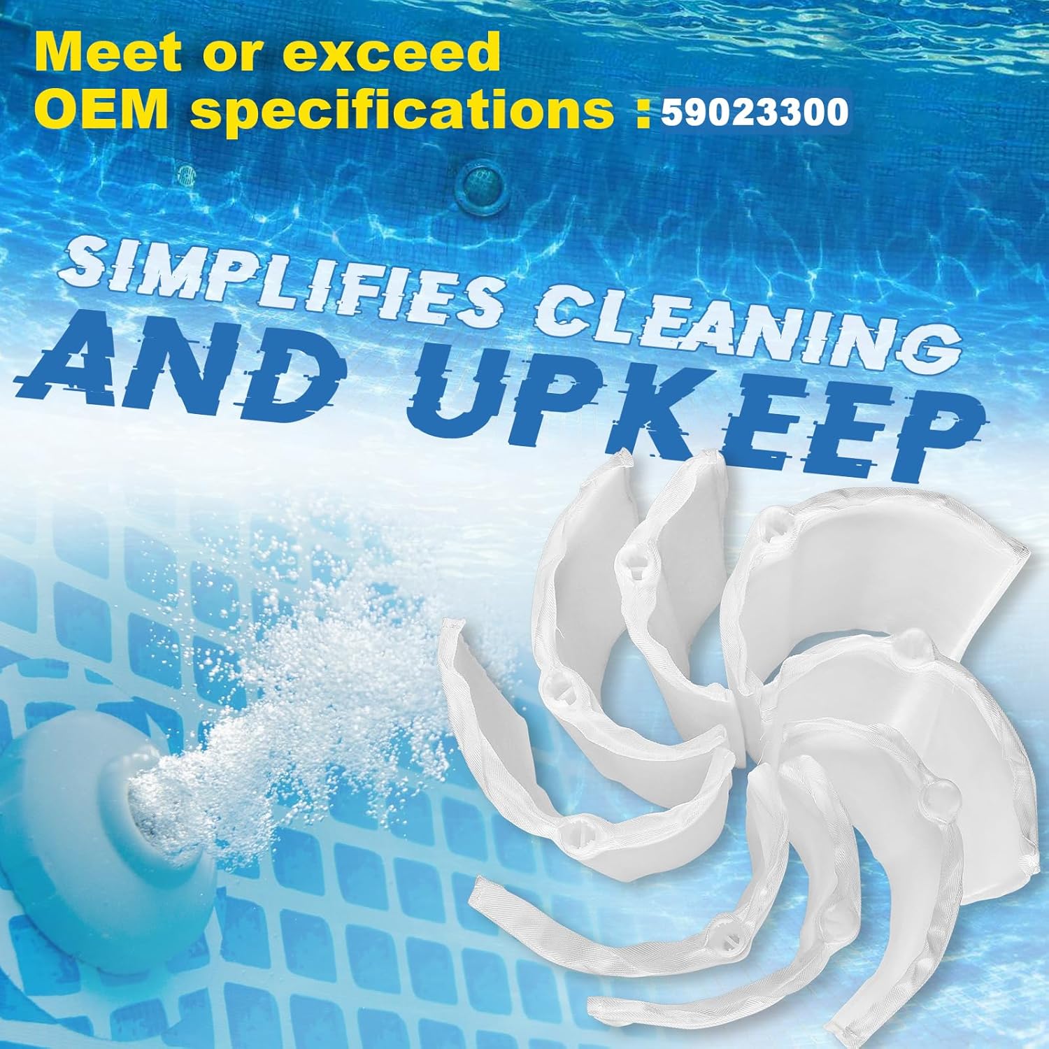 59023300 Pool Filter Set, DE Pool Filters, Complete Element Filter Grid, Fit for FNS Plus Pool and Spa D.E. Filter, 60 Square Feet, Replace Pentair 59023300, FC-9550 (7 Full, 1 Partial)