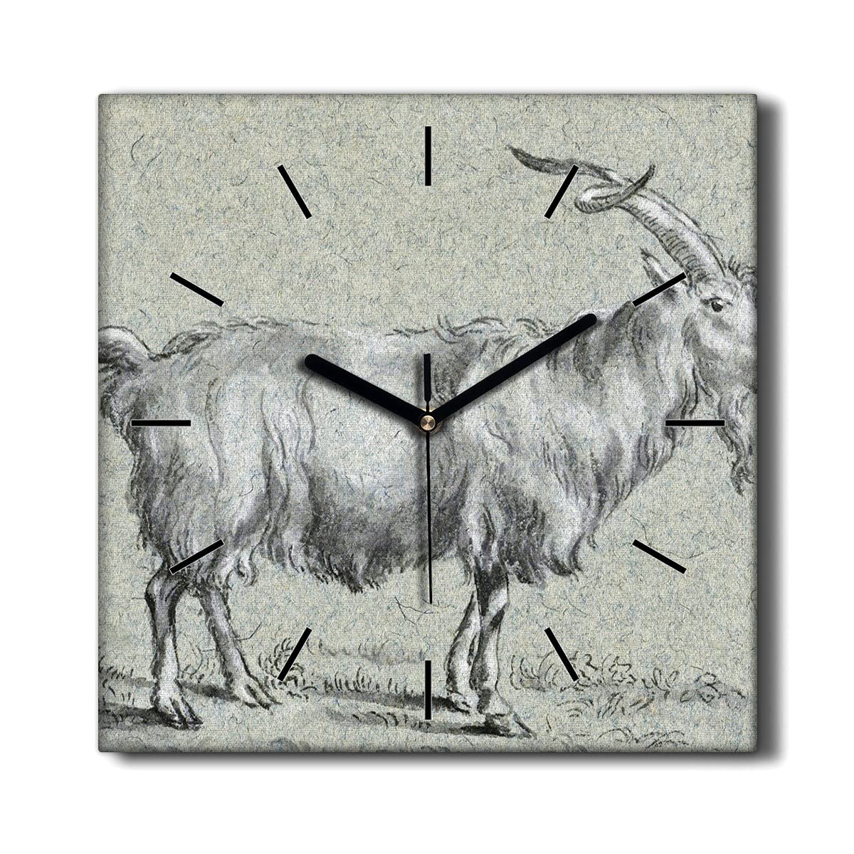 Horloge sur toile 30x30cm chèvre animal pour la décoration du salon