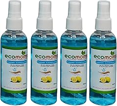 Ecomoms Hand Sanitizer 100ml 99.99% Effective Against Germs -75% Alcohol | Skin Friendly and Safe for Kids | Instant Germ-Free Protection (100ml, Pack of 4)