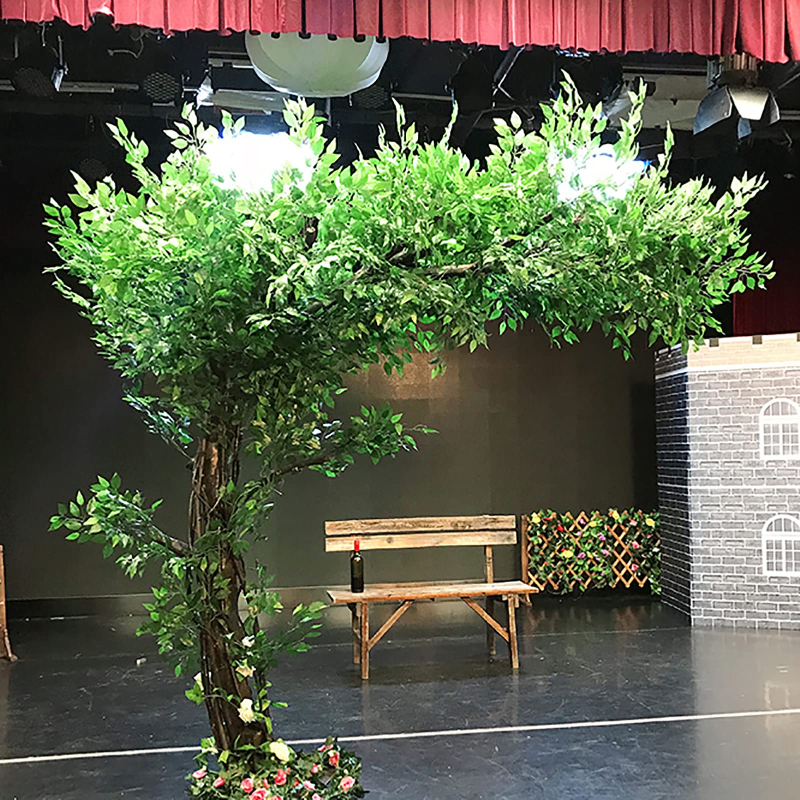 Liuguya Green Artificial Plants Large Simulation Banyan Tree Artificial Banyan Trees Interior Decoration Living Room Wedding Hotel Shopping Mall Decoration 2.5X2.5m/8.2X8.2ft