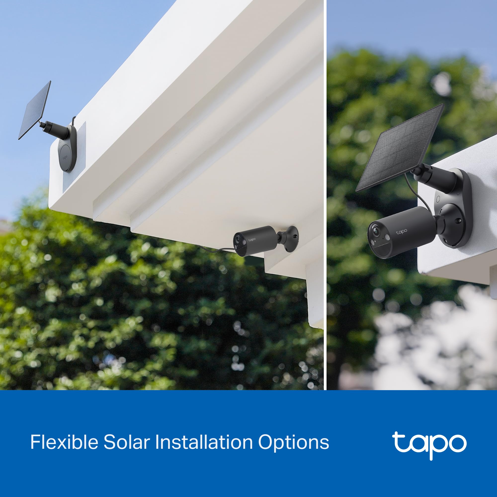 Tapo C411 KIT 2K Solar Überwachungskamera für außen, nicht entfernbarer Akku, Farbnachtsicht, WLAN 2,4 GHz, Zwei-Wege-Audio, Personenerkennung, lokale Speicherung über microSD-Karte oder H500-Homebase | Akku 6400 mAh bis zu 180 J, Nachtsicht, intelligente