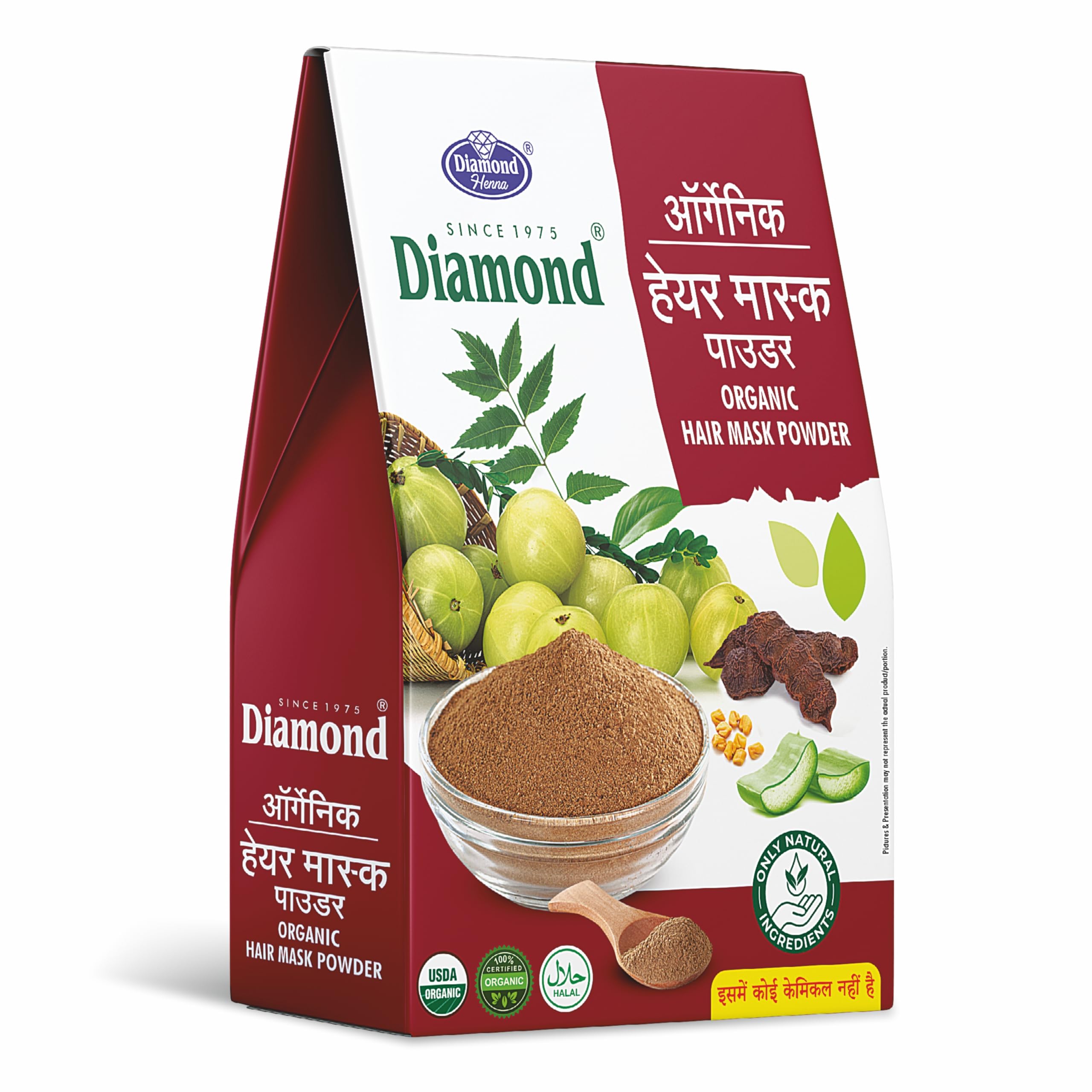 Diamond Herbal Hair Mask Powder | Amla | Shikakai | Neem | Methi| Green Tea | Aloe Vera | Chemical Free, 1 Count-image-8