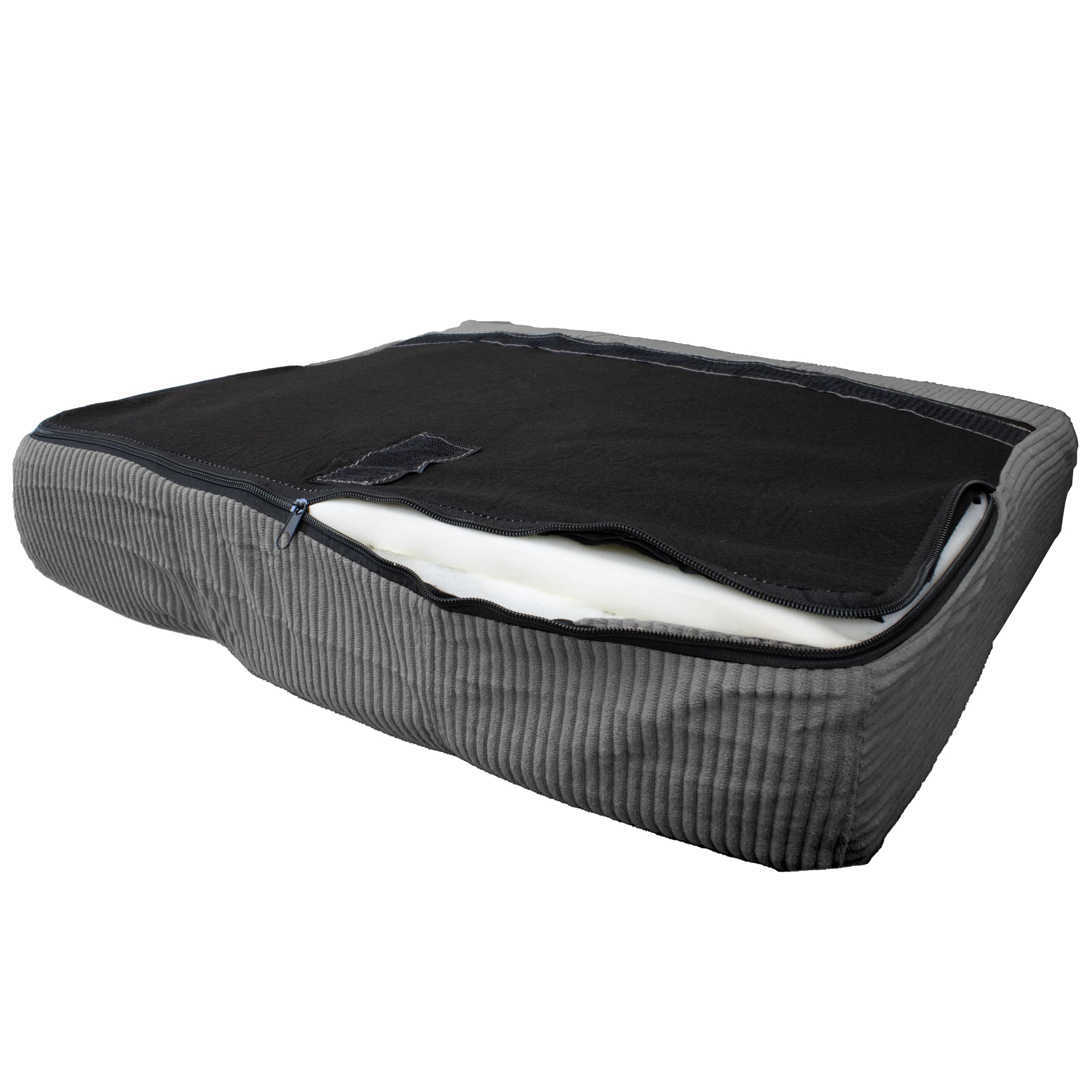 GARDENIA Sofá Fijo con Revestimiento de Terciopelo y Relleno de poliéster, con Patas de Madera y Cojines desenfundables Joy, Gris, 130 x 75 x 73 cm