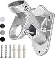 HAORIDUL Heavy Duty Aluminum Flag Pole Holder Bracket - Rust Proof, Wind Resistant 1" Mount for House, Porch, Wall (Silver, 1 Pack)
