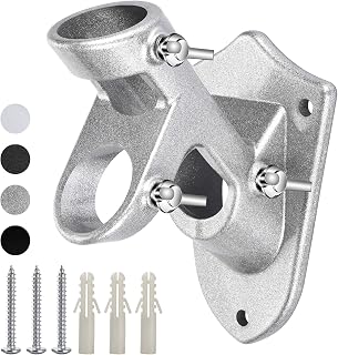 HAORIDUL Heavy Duty Aluminum Flag Pole Holder Bracket - Rust Proof, Wind Resistant 1" Mount for House, Porch, Wall (Silver, 1 Pack)