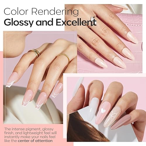 Miniatura 3 de Modelones - Kit de polvo de inmersión para uñas, 4 colores, nude, rosado, con purpurina, set de iniciación con líquido y accesorios completos para