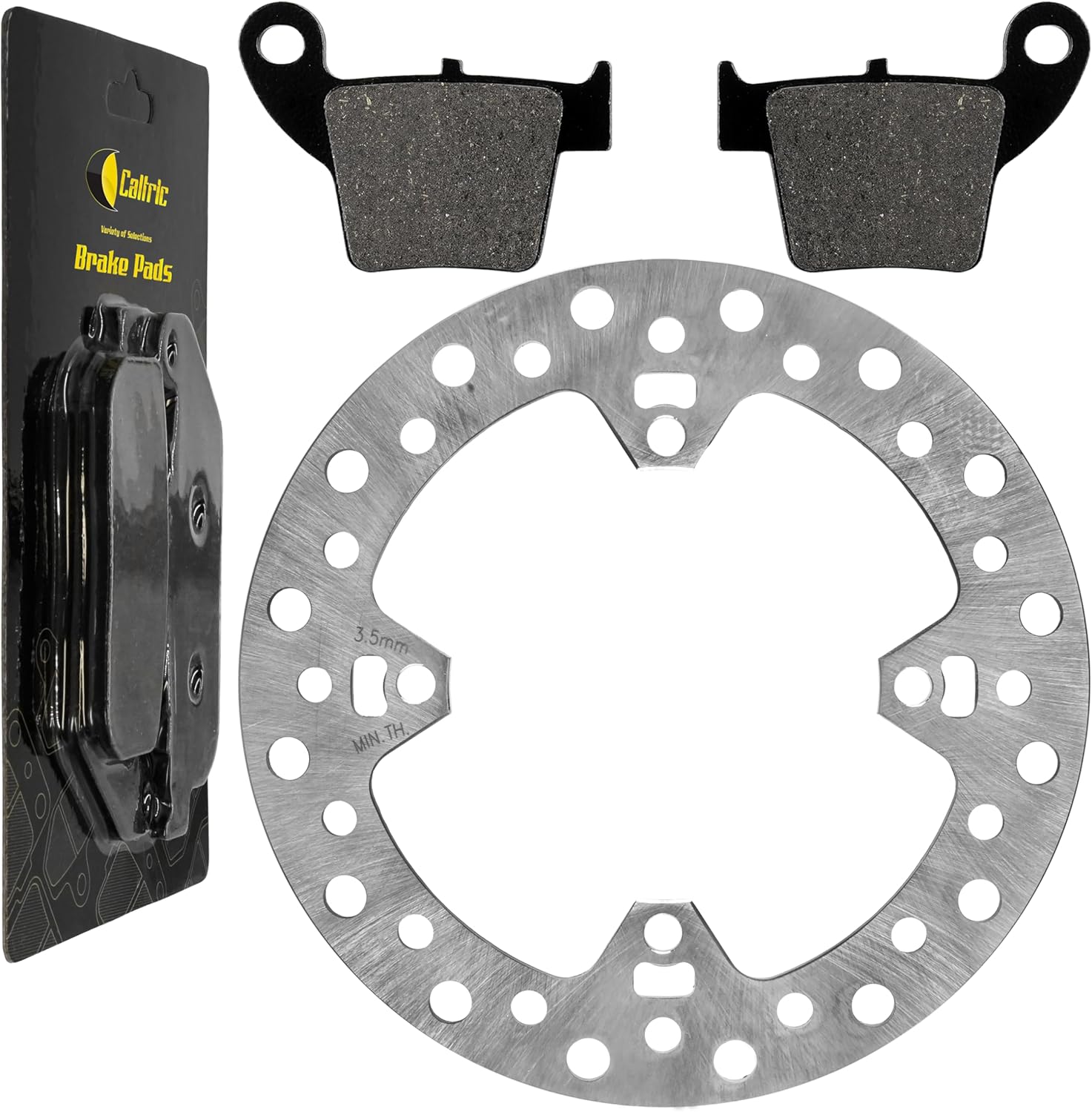 Caltric Rear Brake Disc Rotor with Brake Pad Compatible with Honda Crf450X Crf450 X 2005 2006 2007