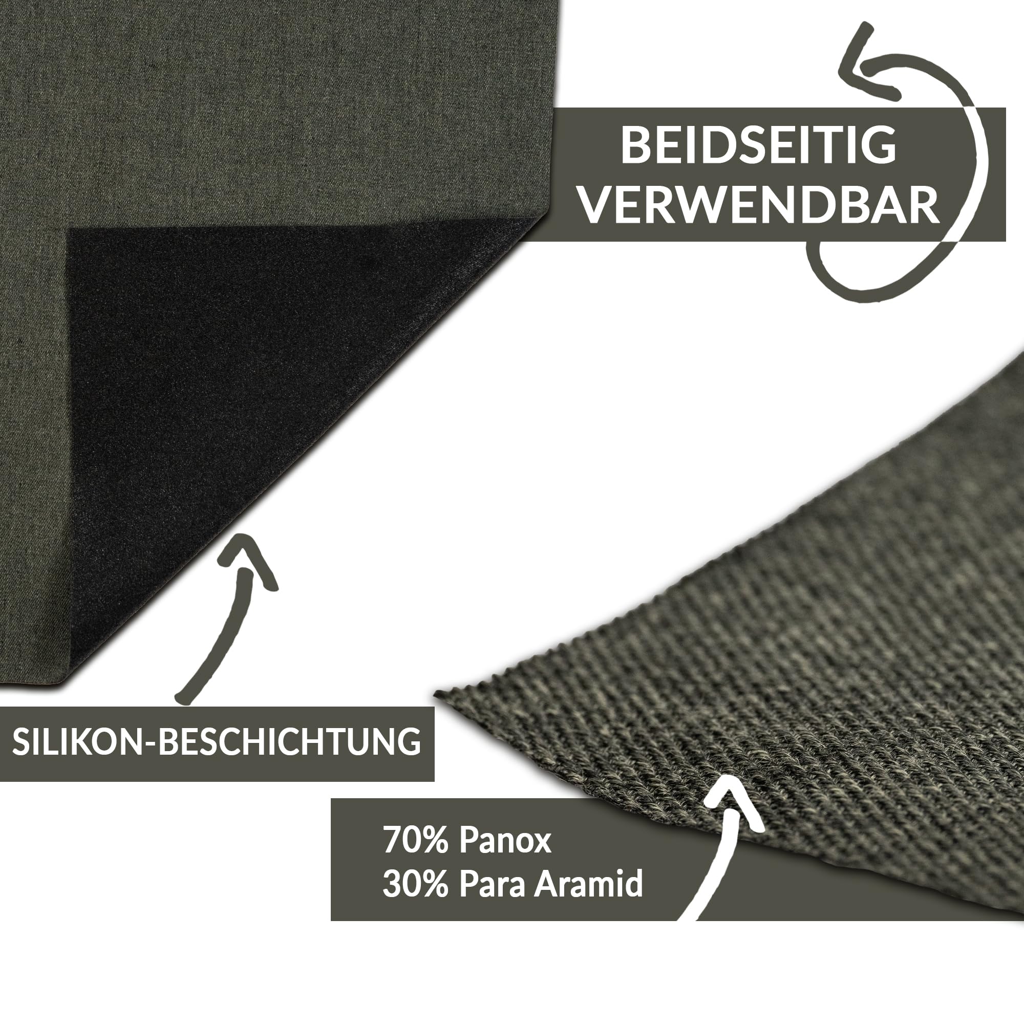 FireMat GreenSilk Edition 50x40cm, die Feuerfeste Unterlage, Brandschutzunterlage. Hitzebeständige Unterlage für Elektrogeräte wie Kaffeemaschine, Wasserkocher, Mikrowelle und weitere