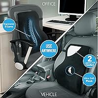 Vista 6 de Samsonite Almohada de apoyo lumbar para respaldo medio e inferior – cojín de respaldo para silla de oficina, silla gaming, silla de escritorio