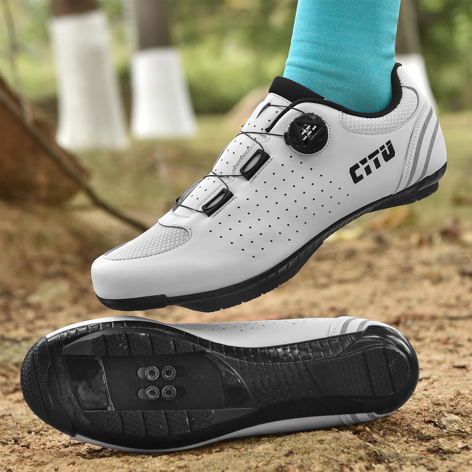 Mountainbike Schuhe Herren Damen MTB Fahrradschuhe kompatibel mit SPD 2 Schrauben mit Cleats Radsportschuhe Atmungsaktive Draussen