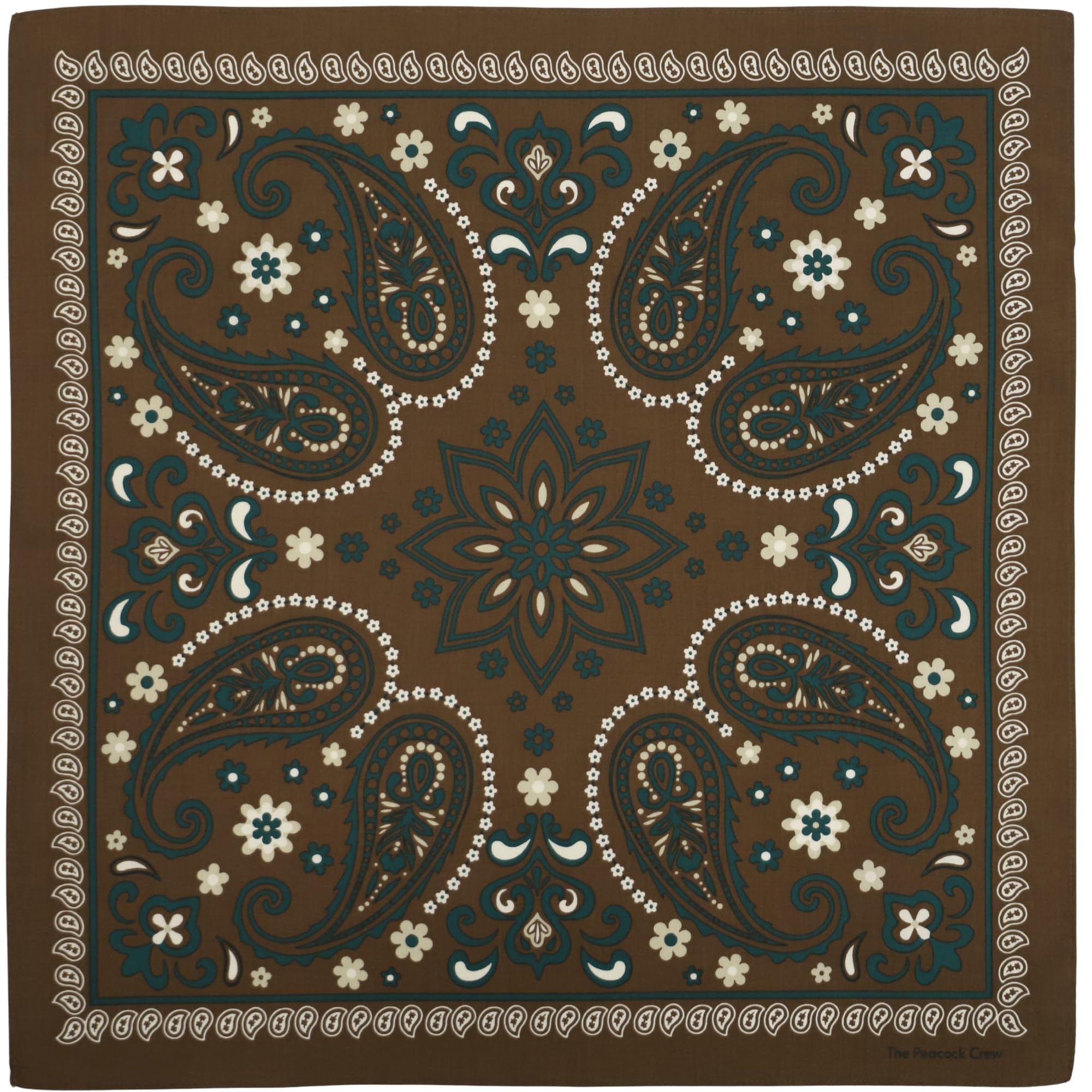The Peacock Crew Premium Soft Cotton Designer Bandana for Men and Women 22x22 in