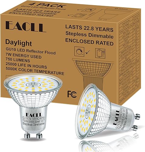 Miniatura 2 de EACLL MR16 GU10 LED Bulb Dimmable, 5000K Daylight, 7W Equivalent 75W, 25,000 Hours Lifetime, Energy Efficient Light, 750 Lumens 120 Degree Flood