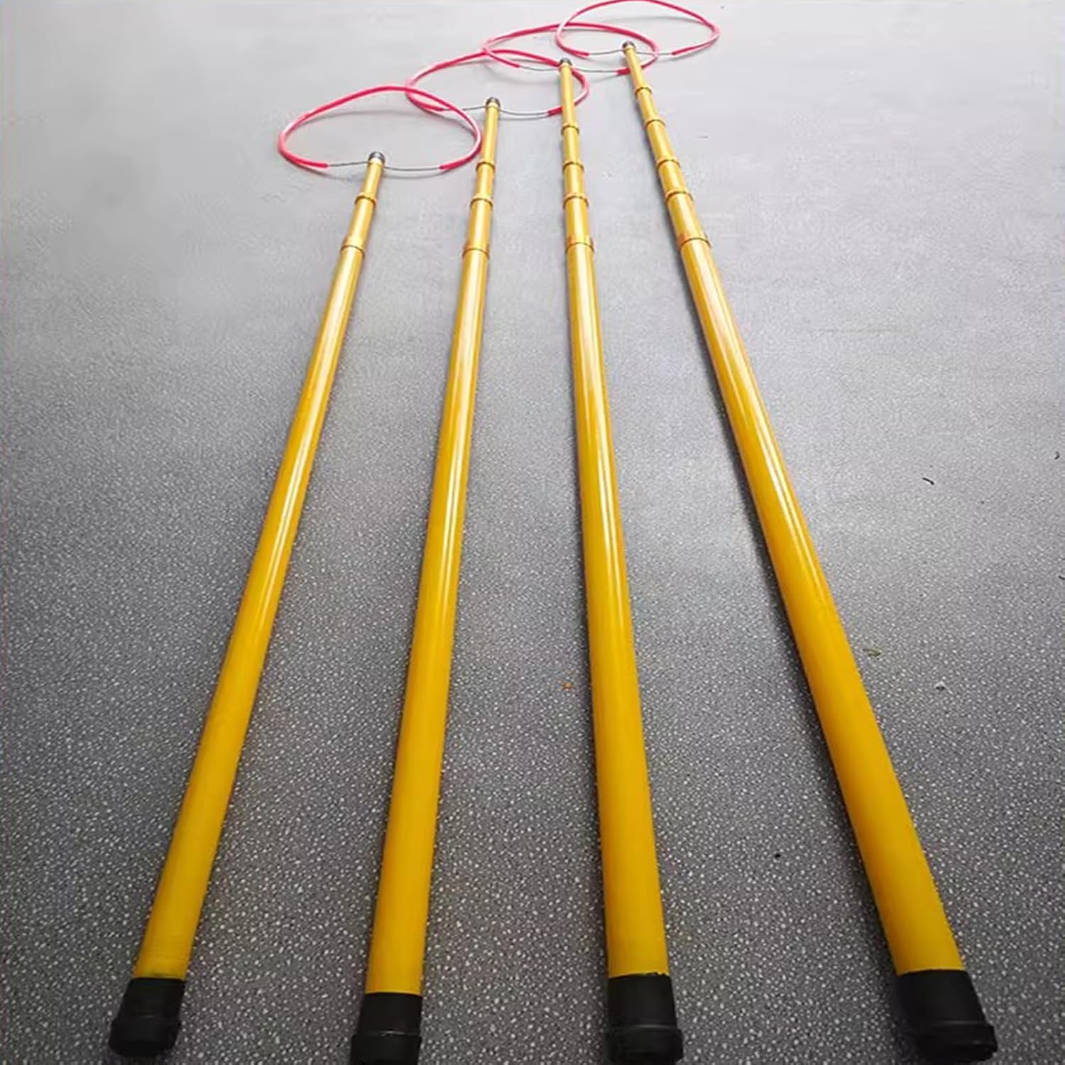 4-15ft Telescopic Pool Rescue Hook with Pole Fiberglass Telescoping Ring Emergency Life-Saving Rescue Equipment Pool Safety Hook for Swimming, Boat