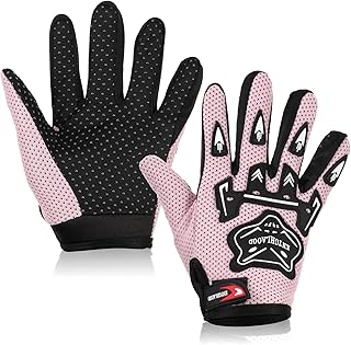 QESSUVNC Guantes de ciclismo para niños, guantes de bicicleta para niños, guantes de dedo completo, guantes de ciclismo de invierno, guantes impermeables para niños, ciclismo, senderismo, equilibrio,