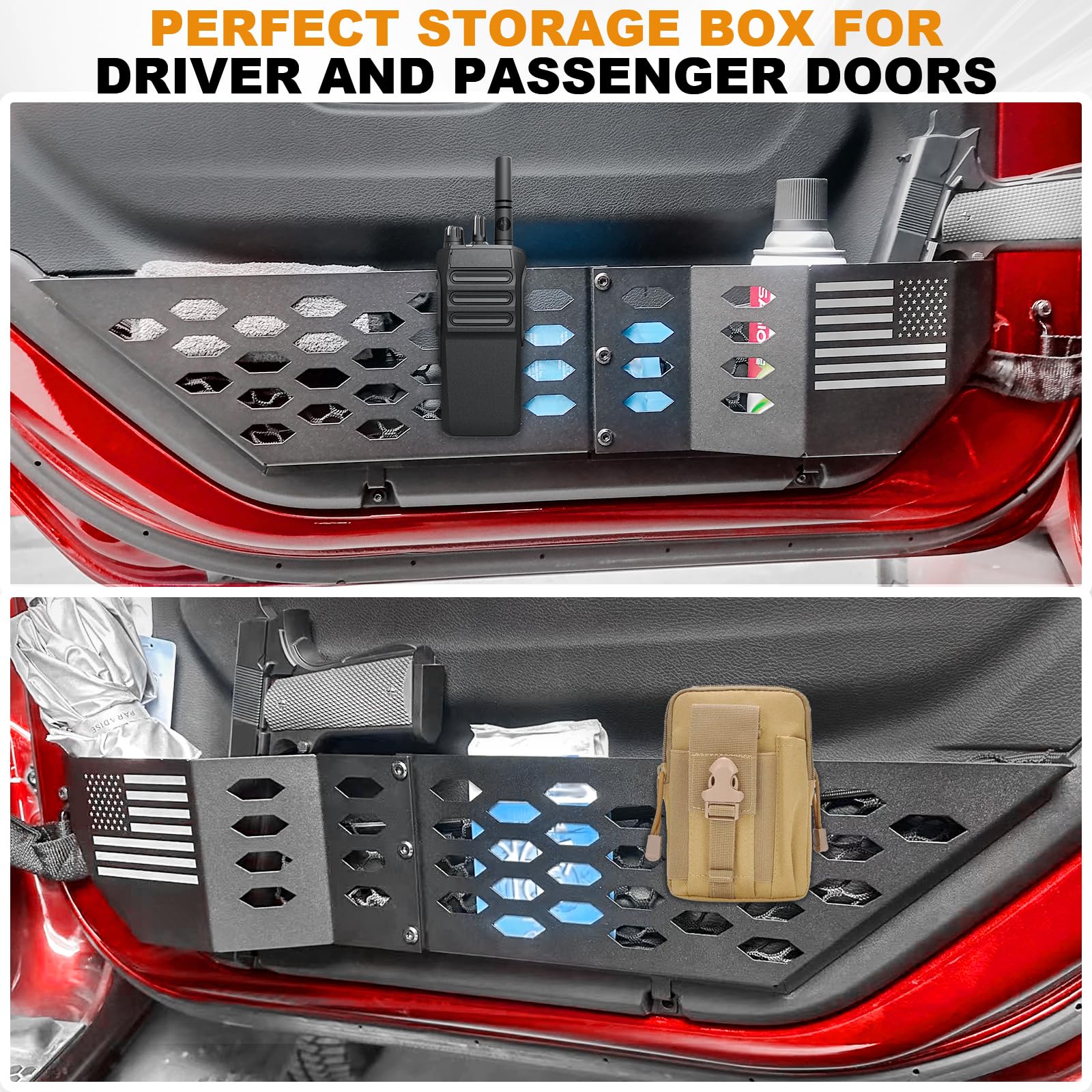 Amazon | CALBEAU 金属製フロントドアポケット、収納ボックス Jeep