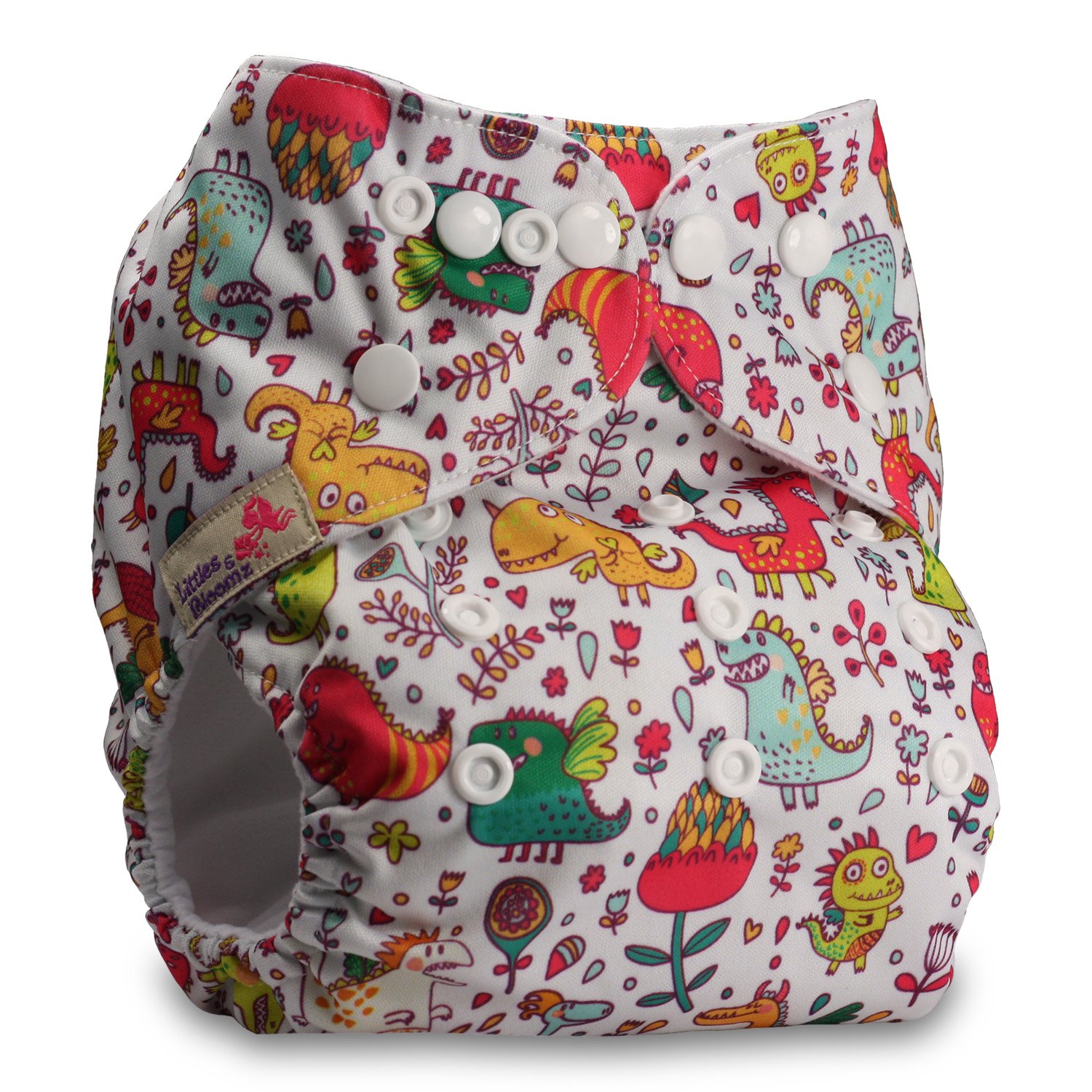 Littles & Bloomz, Reusable Pocket Cloth Nappy, Fastener: Popper, Set of 1, Pattern 50, Without Insert โ image 1