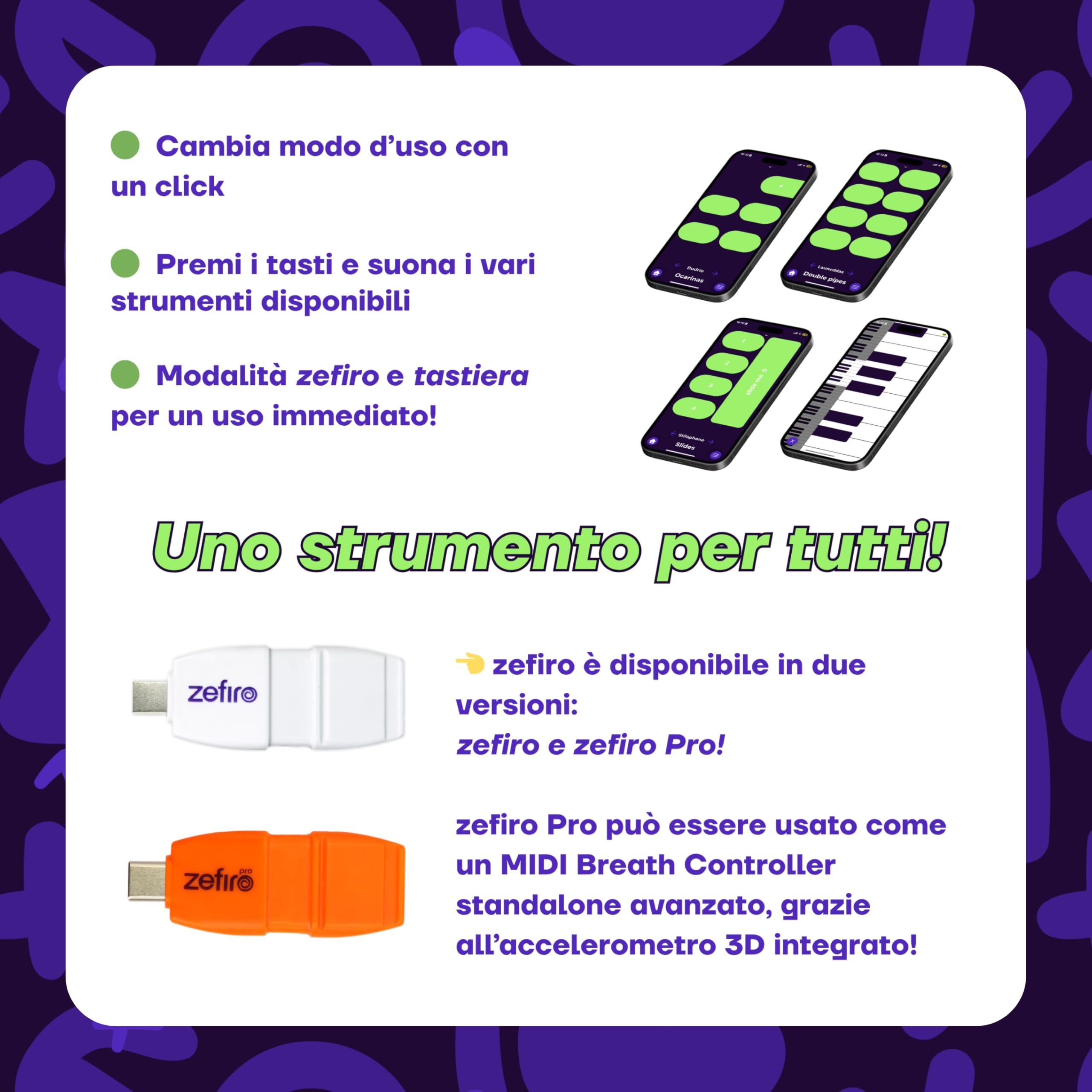 ARTinoise zefiro Pro - Strumento Musicale USB-C per Smartphone | Suona con il soffio e i movimenti | App Gratuita | Controller MIDI Portatile per Musicisti e Creativi
